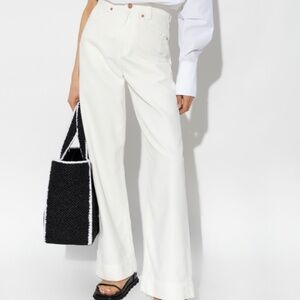 Bite Studios W24 L30 | White Wide Leg High Waist Denim Jeans